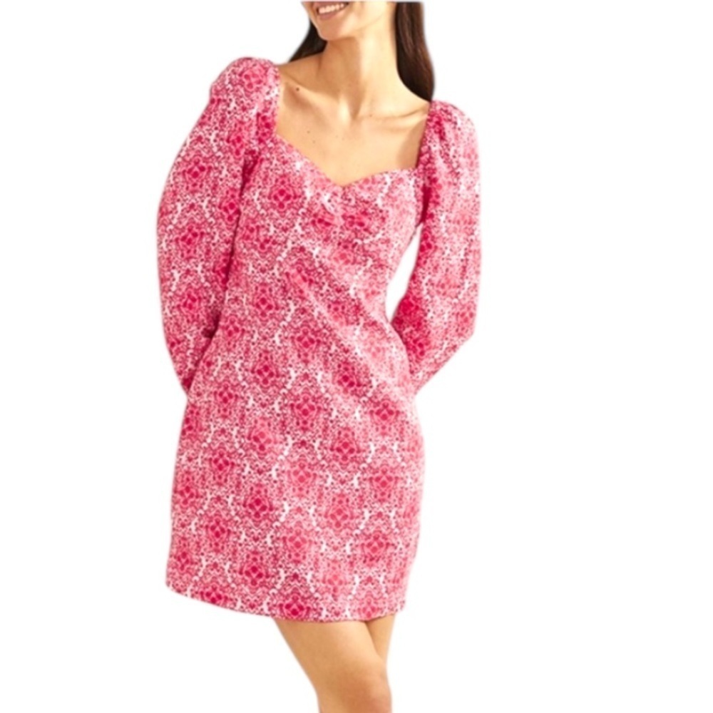 BODEN Women’s Linen Puff Sleeve Mini Shift Dress